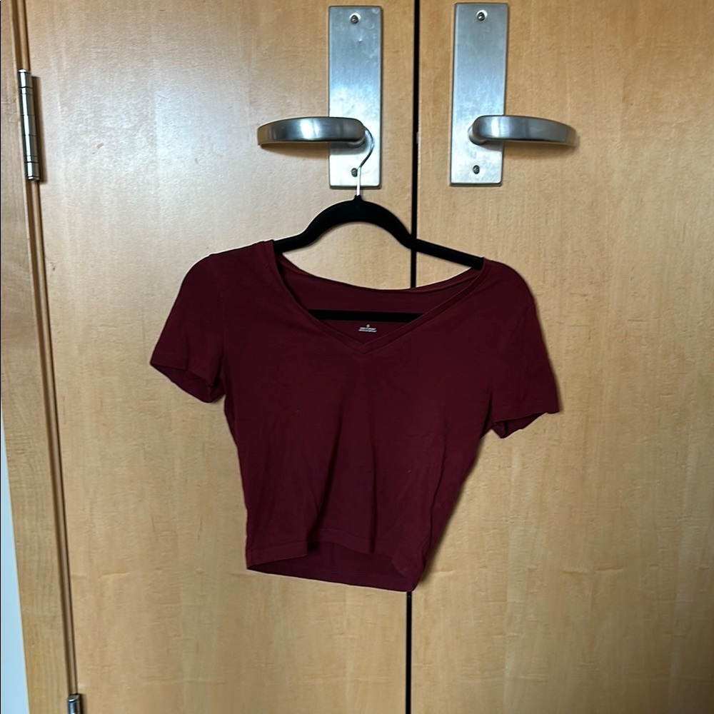 Women's Burgundy Crop Top